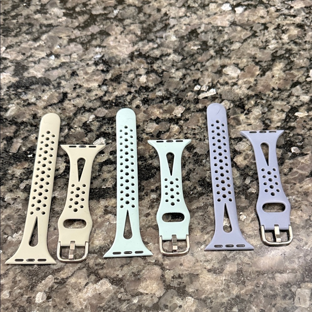 Set of Three Silicone Watch Bands